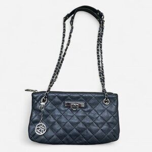 New DKNY Ash Gray Leather Chain Purse